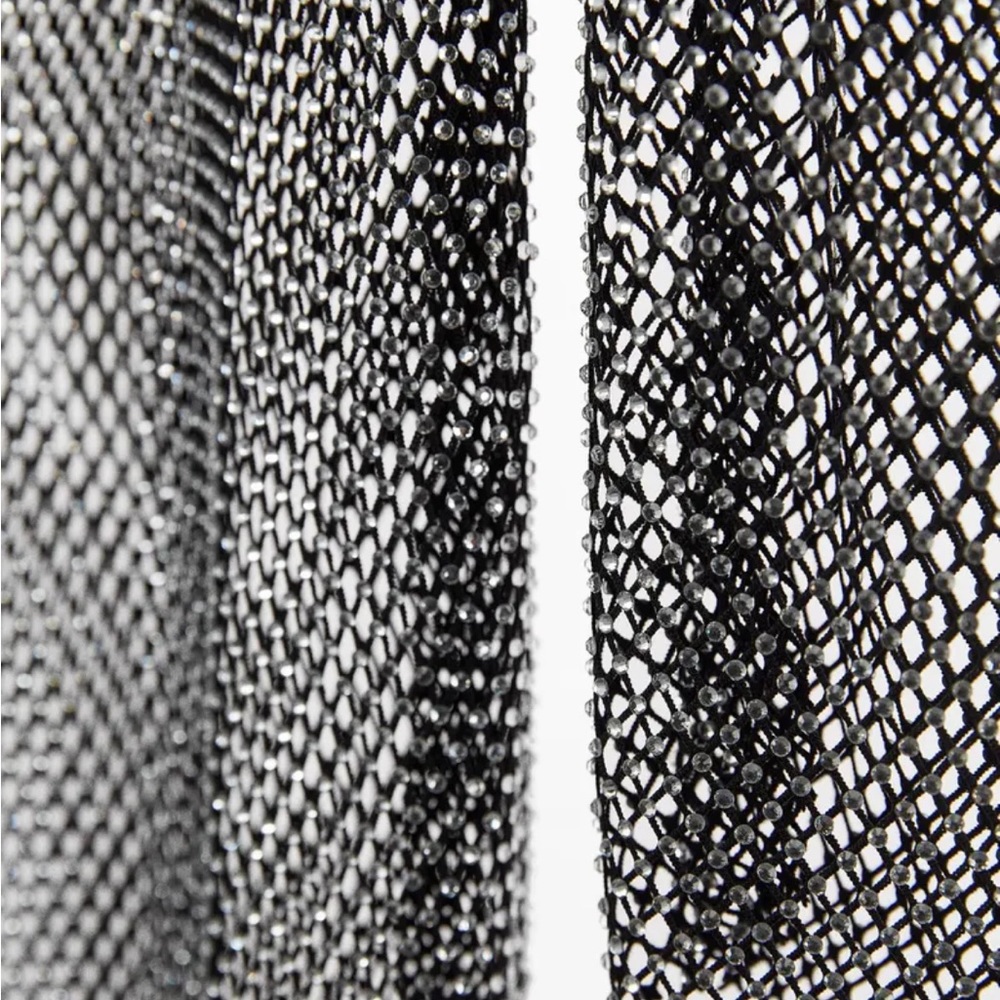 BLOGGERS FAV ZARA BLACK RHINESTONE MESH DRESS - Picture 4 of 4